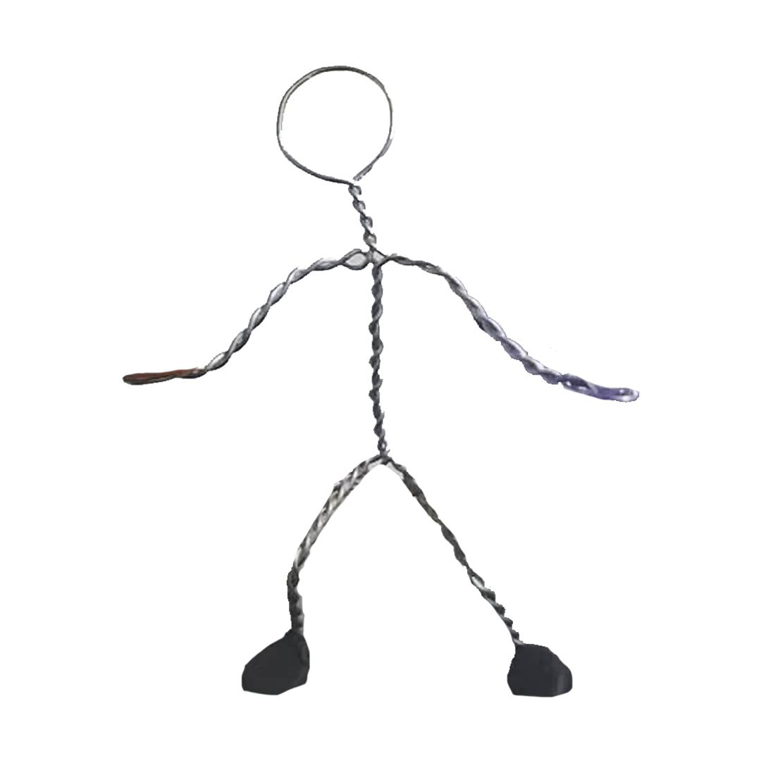 Batting on Doll Armature, A wire armature covered with batt…